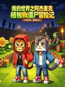 我的世界之阿杰麦克植物僵尸冒险记动漫海报