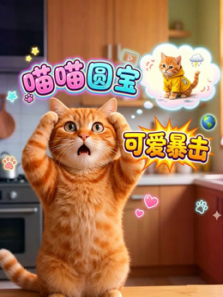 喵喵圆宝可爱暴击动漫海报