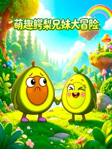 萌趣鳄梨兄妹大冒险动漫海报