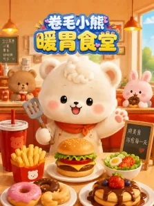 卷毛小熊暖胃食堂动漫海报