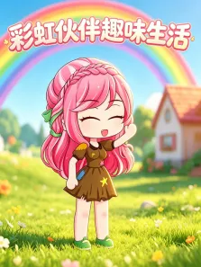 彩虹伙伴趣味生活动漫海报